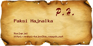 Paksi Hajnalka névjegykártya